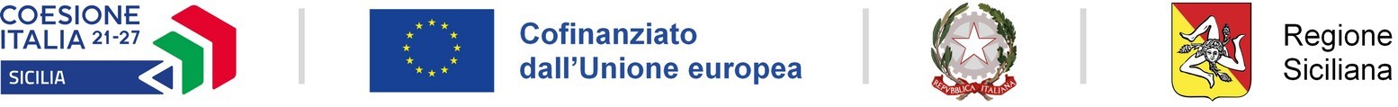 Coesione Italia 21-27 Sicilia, Cofinanziato dall’Unione europea, Repubblica Italiana, Regione Siciliana